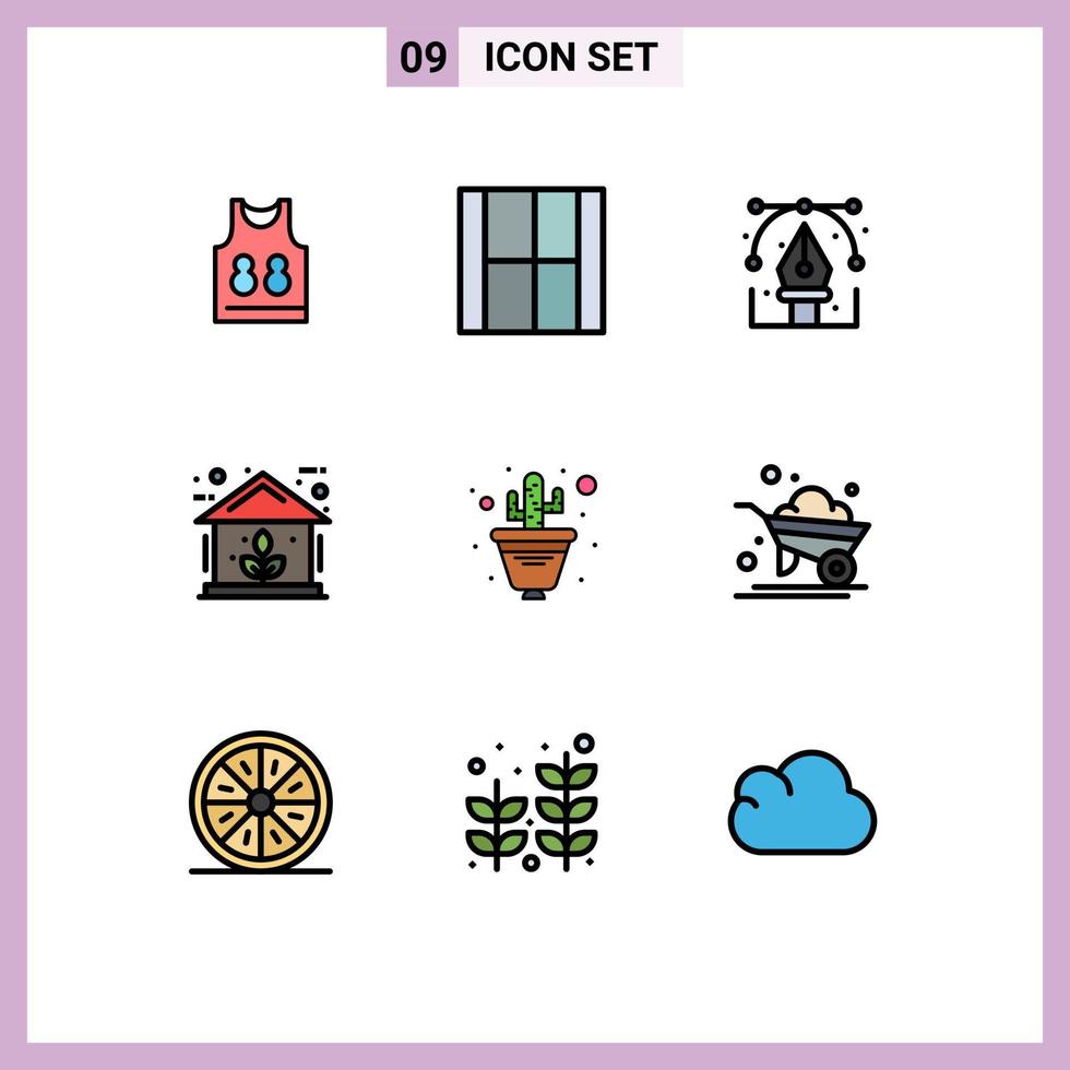 Universal Icon Symbols Group of 9 Modern Filledline Flat Colors of power green layout energy graphic Editable Vector Design Elements