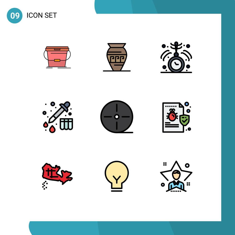 Stock Vector Icon Pack of 9 Line Signs and Symbols for film drop greece device medical Editable Vector Design Elements