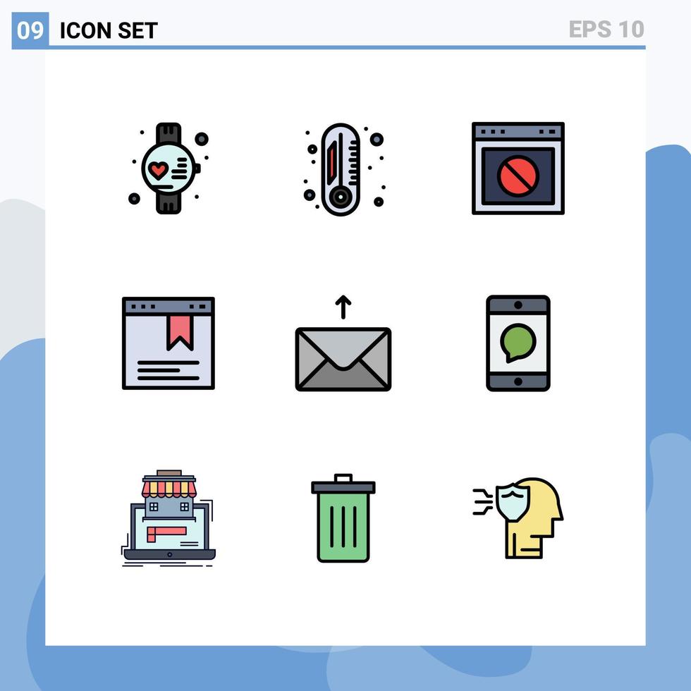 9 Creative Icons Modern Signs and Symbols of cellphone message warning mail page Editable Vector Design Elements