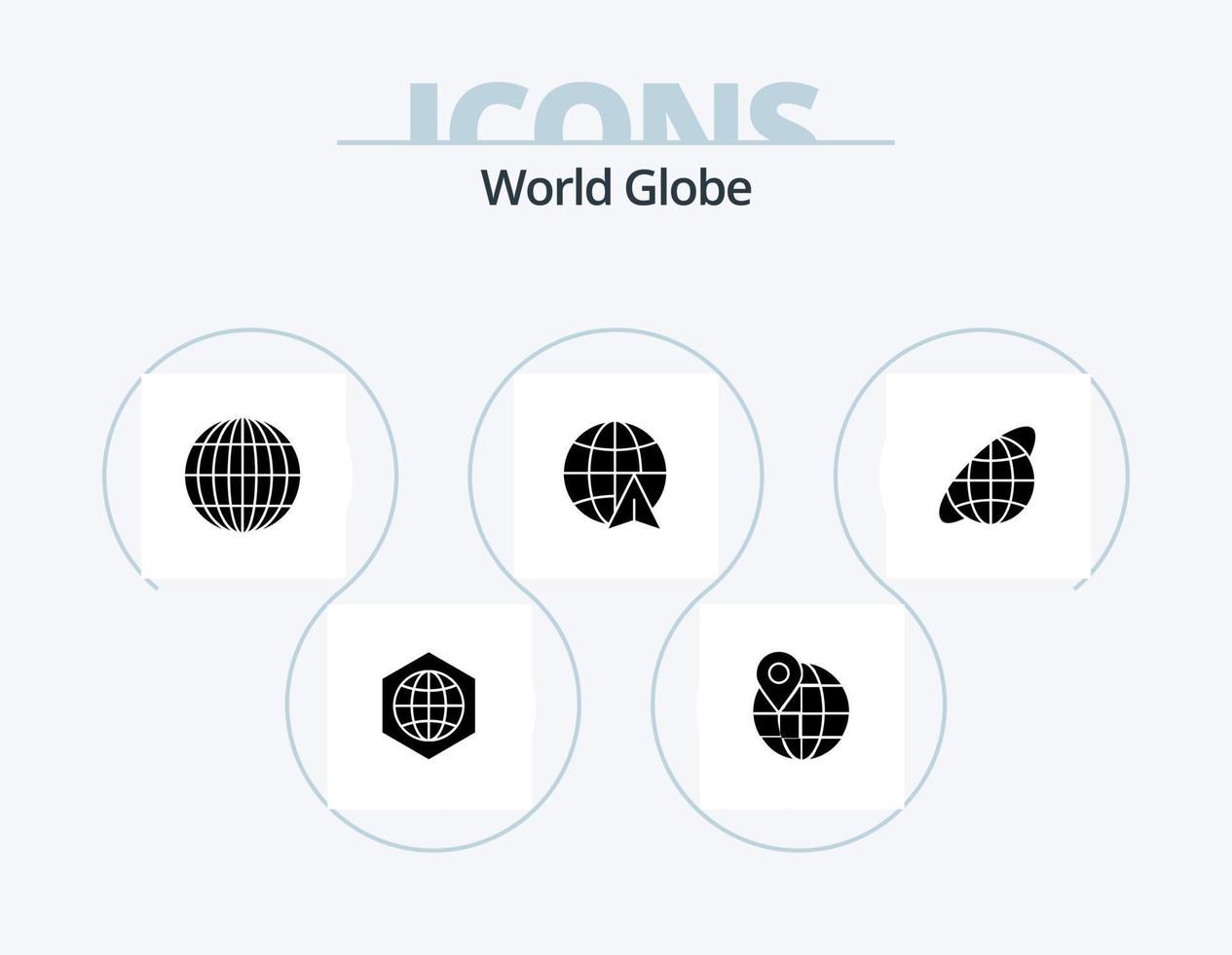 Globe Glyph Icon Pack 5 Icon Design. . planet. globe. orbit. travel vector