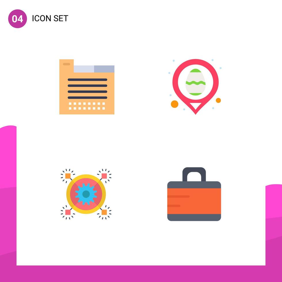 Universal Icon Symbols Group of 4 Modern Flat Icons of tab business web design location pertinent Editable Vector Design Elements