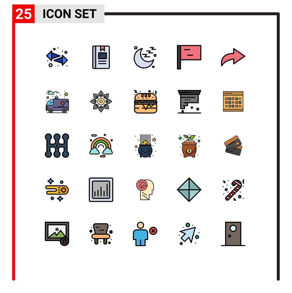 Set of 25 Modern UI Icons Symbols Signs for car redo reading arrow flag Editable Vector Design Elements
