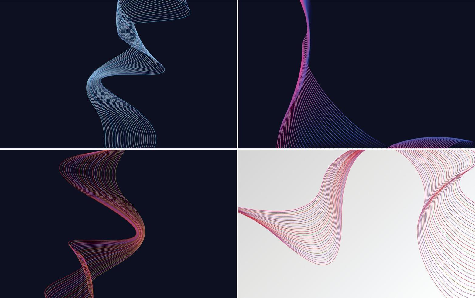 Collection of geometric minimal lines pattern set vector
