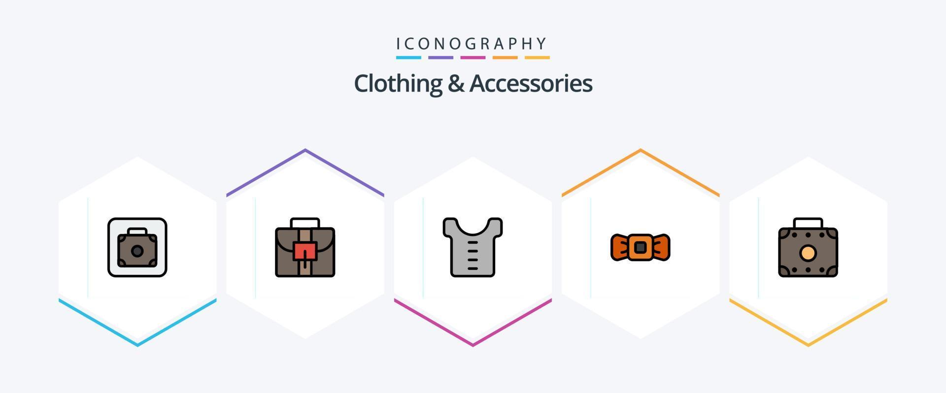 Clothing and Accessories 25 FilledLine icon pack including . luggage. clothes. briefcase. hipster vector