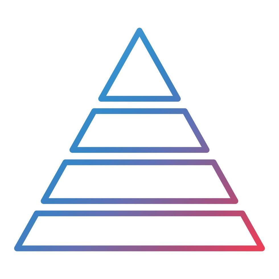 icono de gradiente de línea piramidal vector