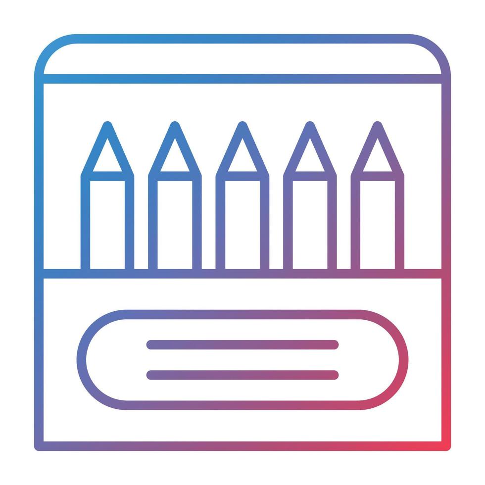 Crayons Line Gradient Icon vector
