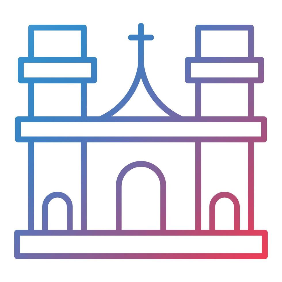 Notre Dame Line Gradient Icon vector