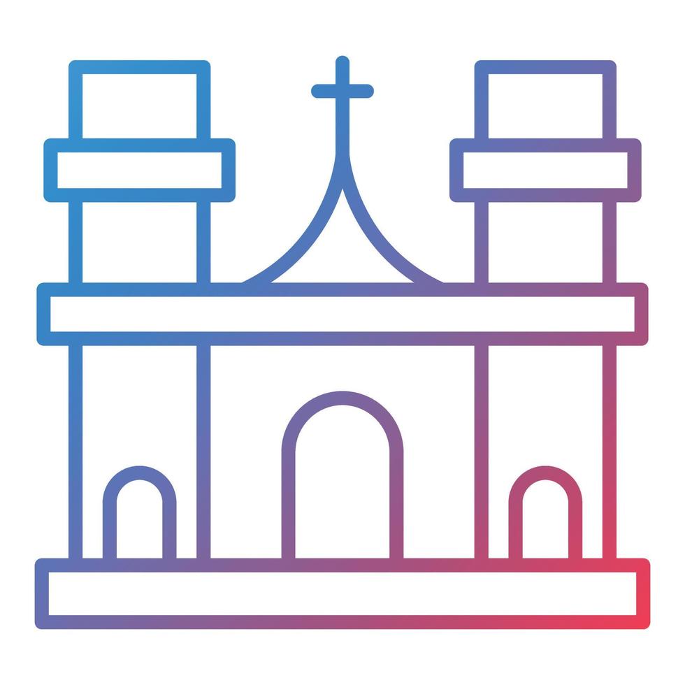 Notre Dame Line Gradient Icon vector