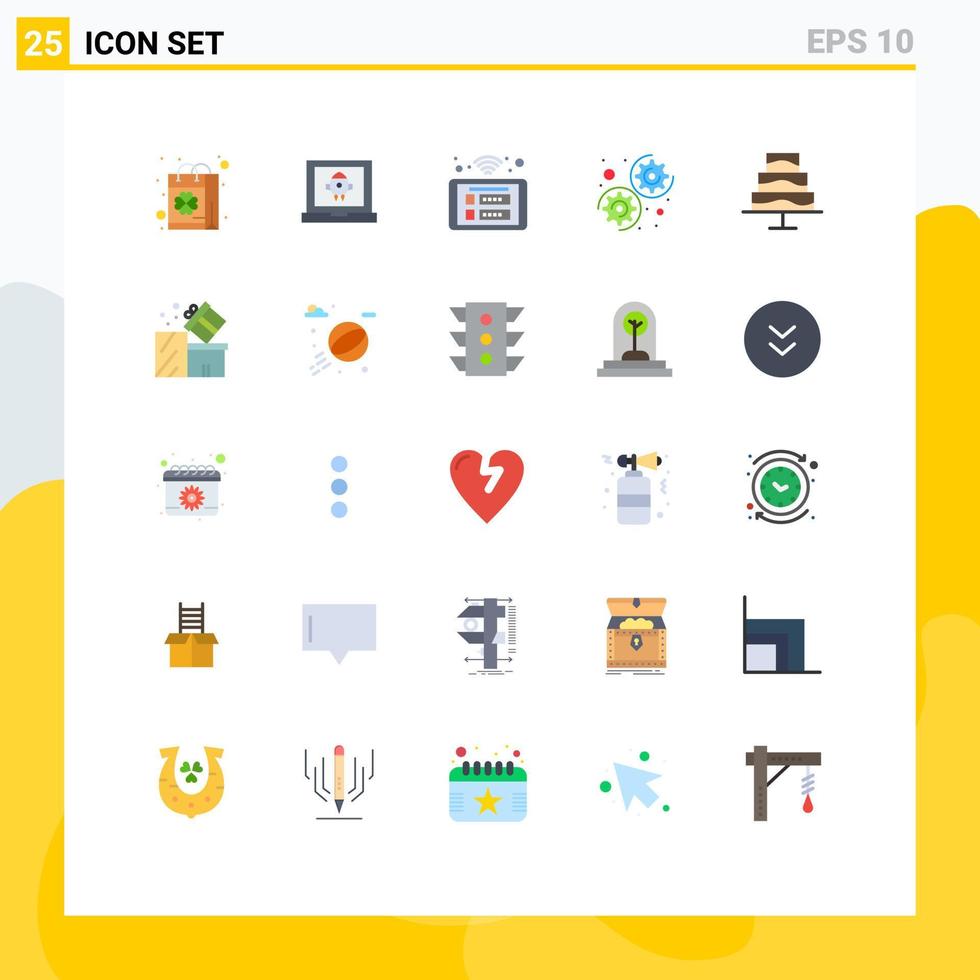 Universal Icon Symbols Group of 25 Modern Flat Colors of editor options rocket gear smart Editable Vector Design Elements