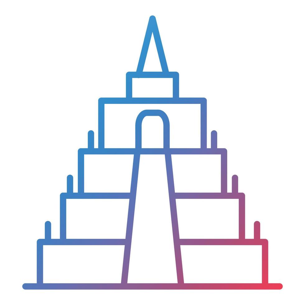 Borobudur Line Gradient Icon vector