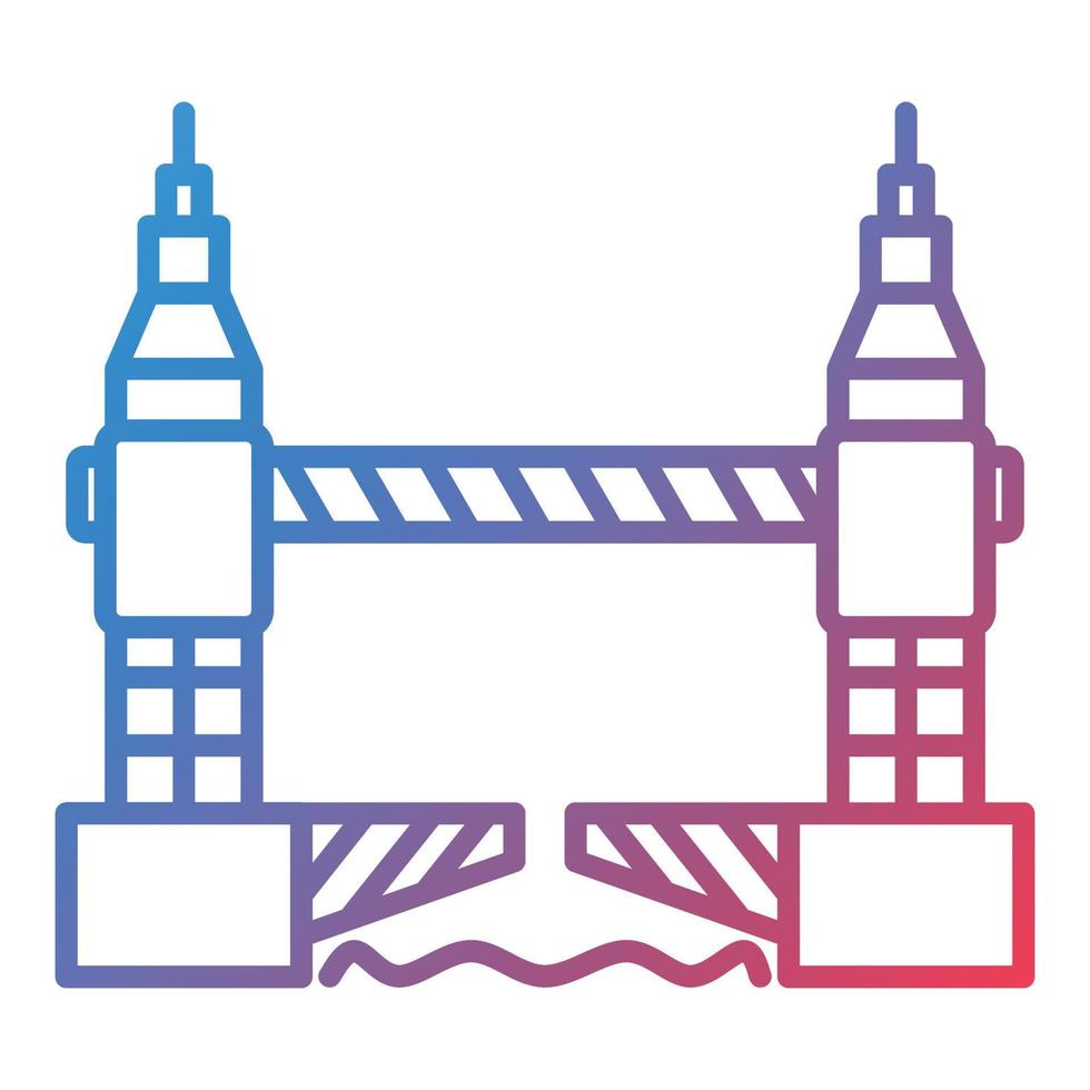 Tower Bridge Line Gradient Icon vector