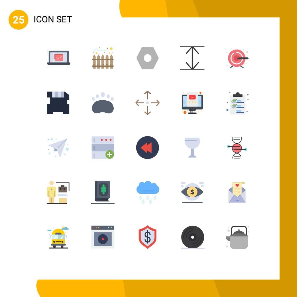 Modern Set of 25 Flat Colors Pictograph of memory target basic process expand Editable Vector Design Elements