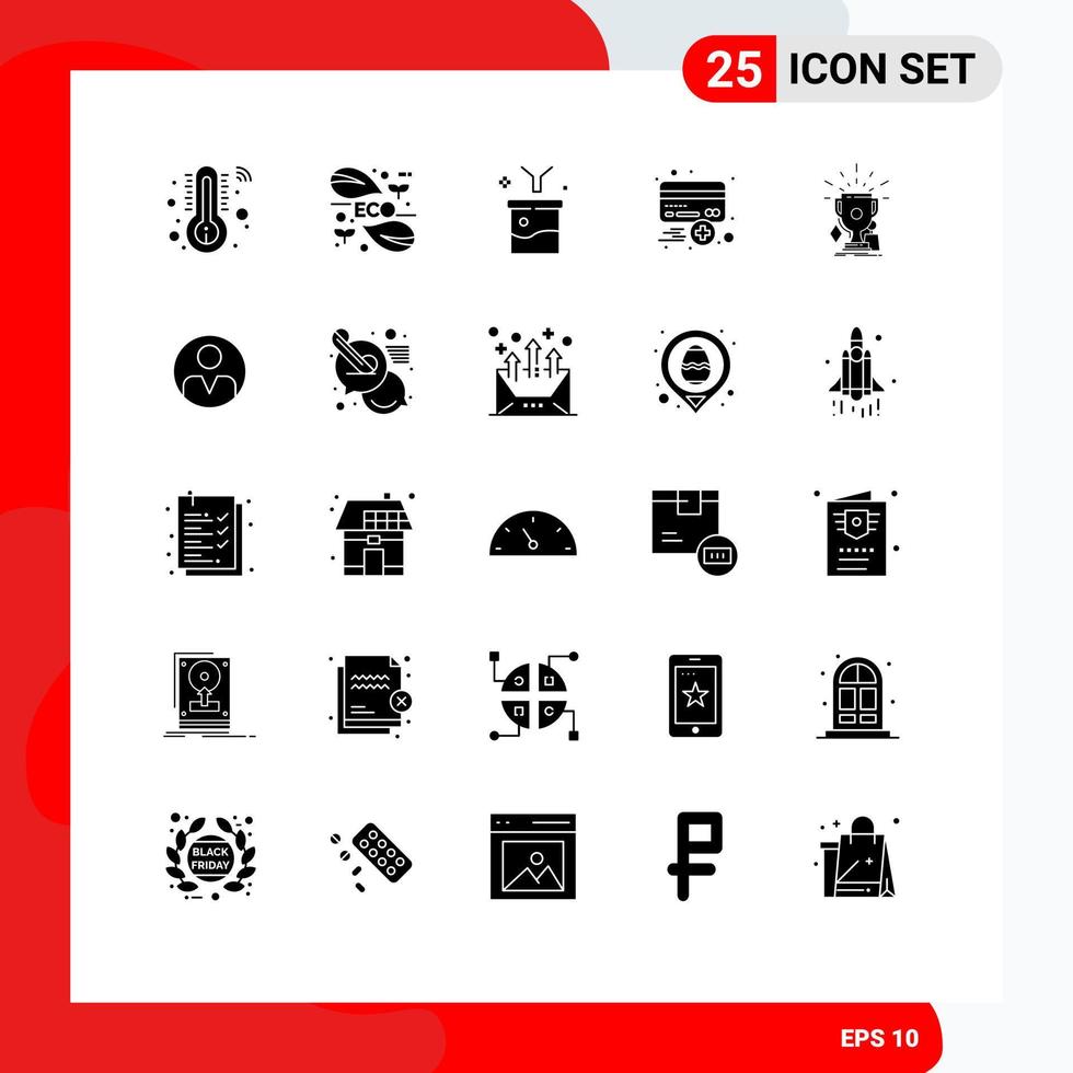 Set of 25 Modern UI Icons Symbols Signs for credit credit big data and science concept card raw information Editable Vector Design Elements