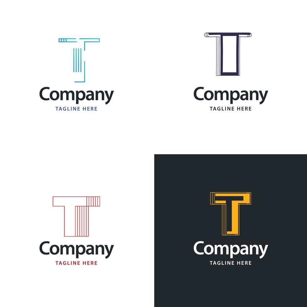 Letter T Big Logo Pack Design Creative Modern logos design for your business vector