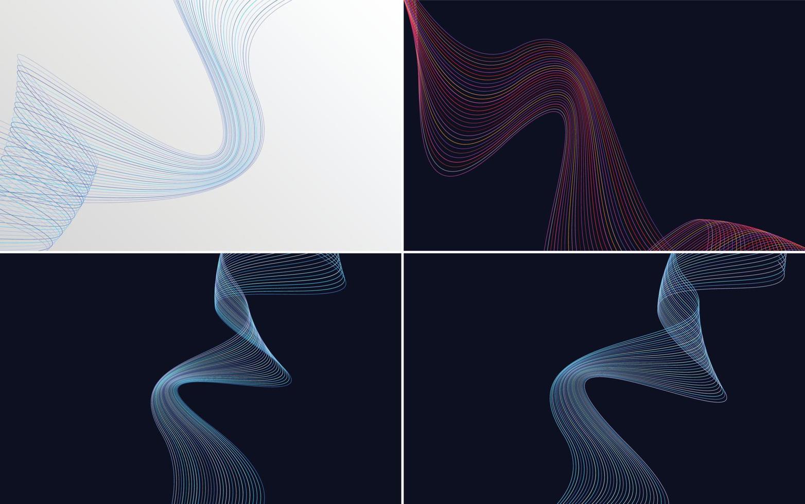 Collection of geometric minimal lines pattern set vector
