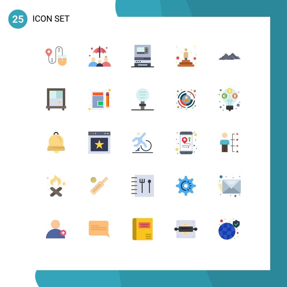 Universal Icon Symbols Group of 25 Modern Flat Colors of landscape winner bank professional best Editable Vector Design Elements