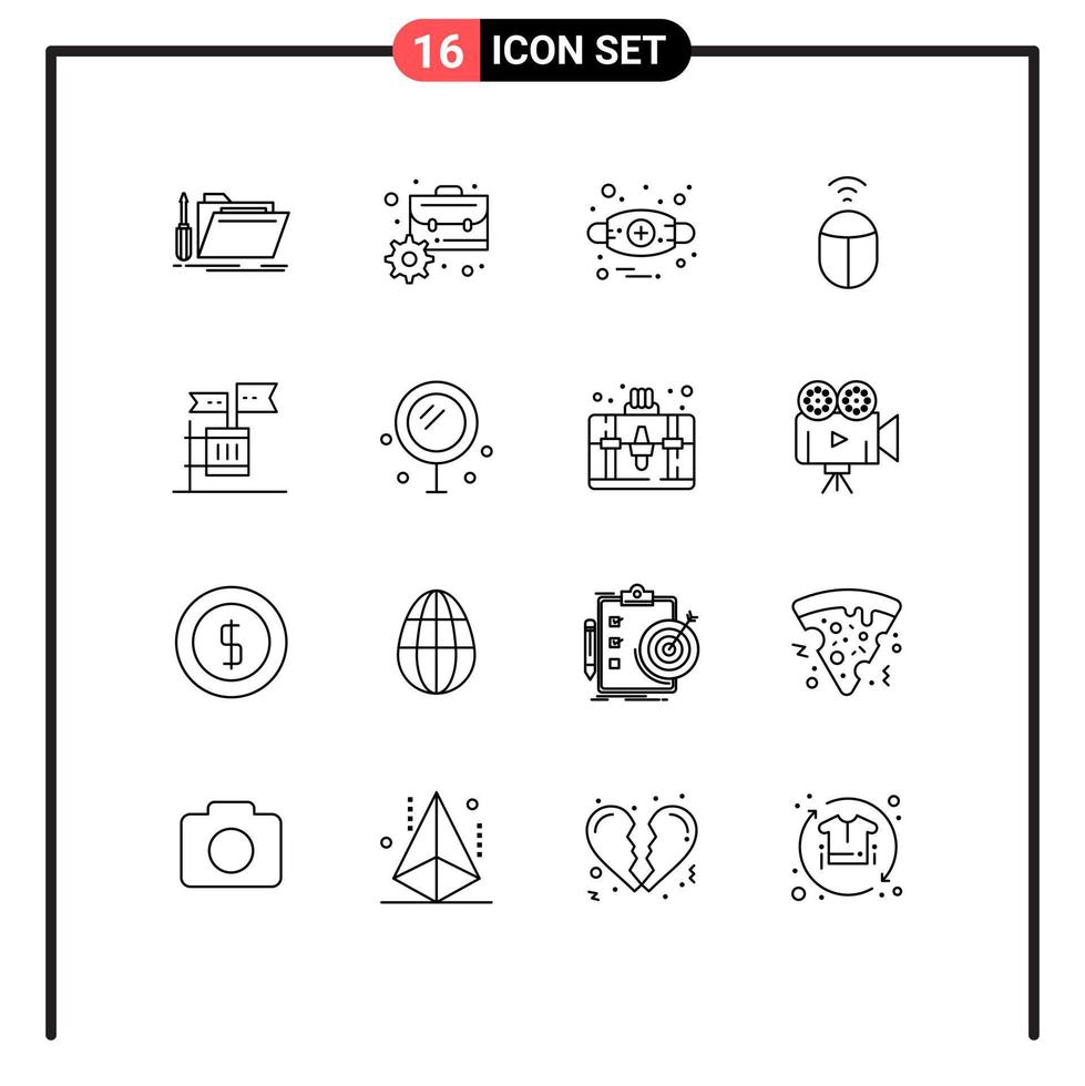 16 Thematic Vector Outlines and Editable Symbols of boycott computer management wifi mask Editable Vector Design Elements