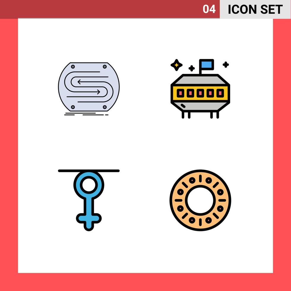 Set of 4 Modern UI Icons Symbols Signs for business gender match space human Editable Vector Design Elements