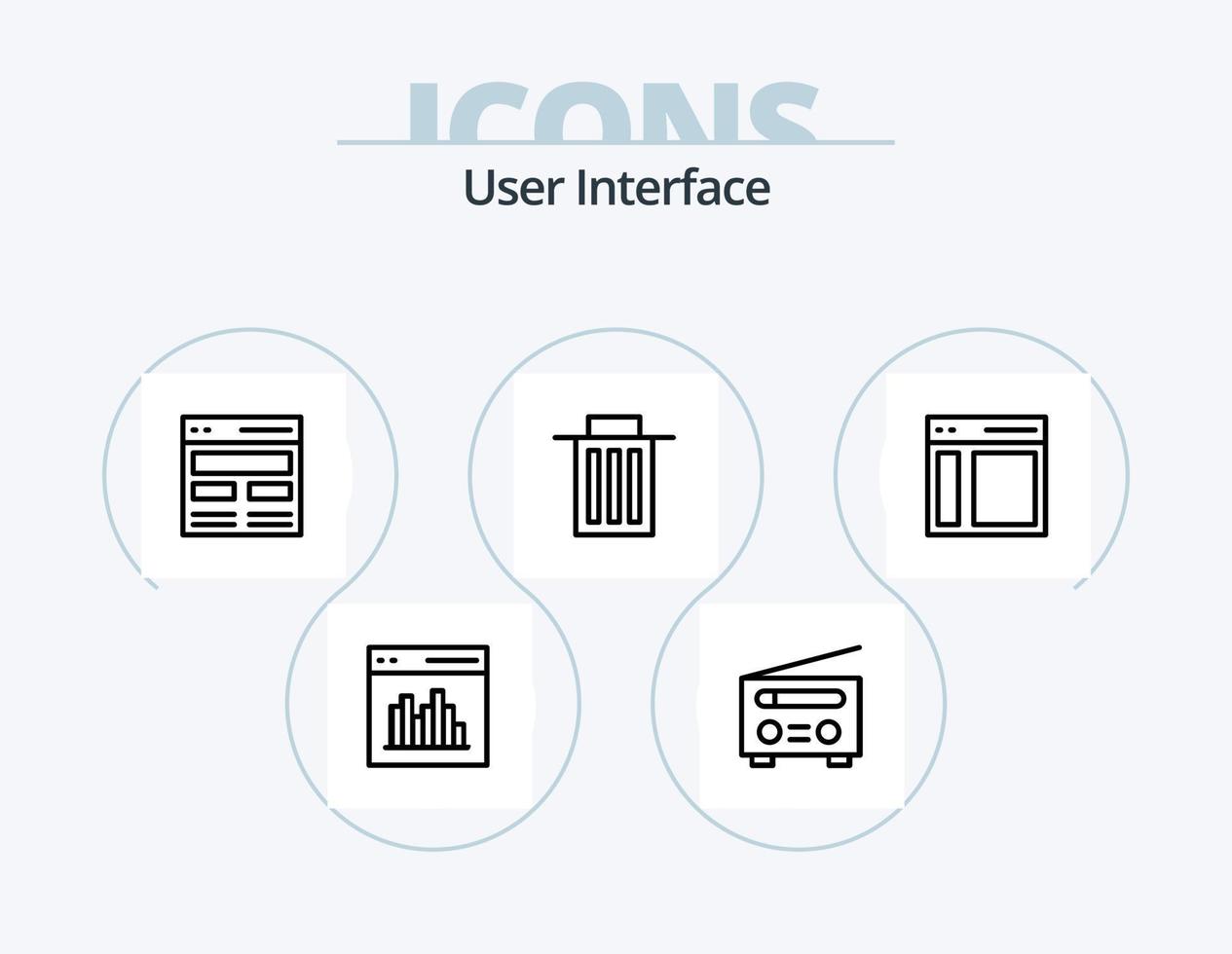 User Interface Line Icon Pack 5 Icon Design. settings. communication. user. user. hero vector