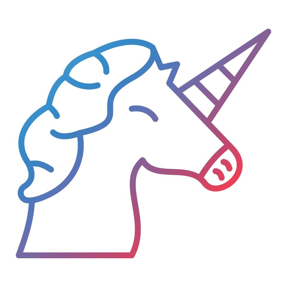 icono de degradado de línea de unicornio vector