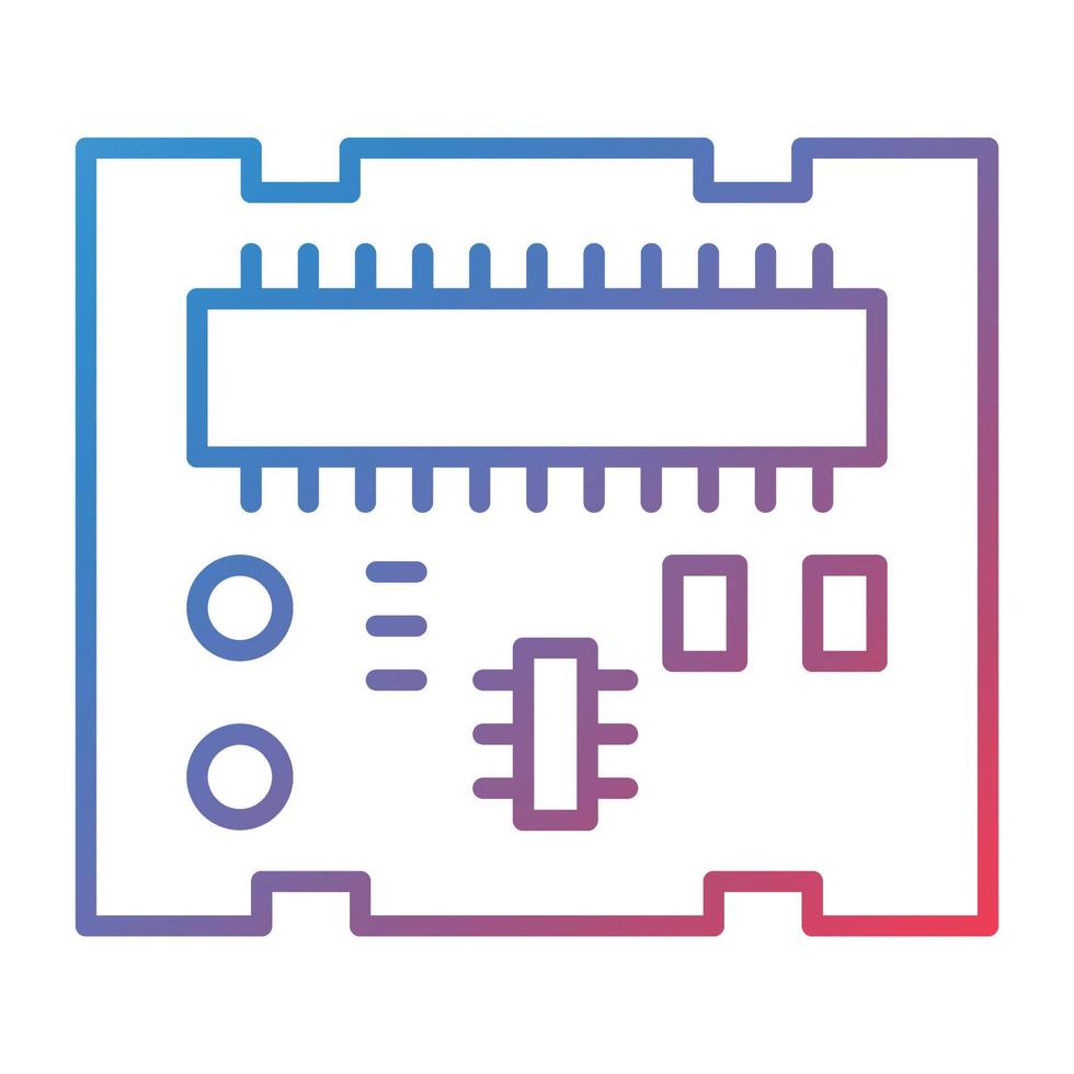 Pcb Board Line Gradient Icon vector