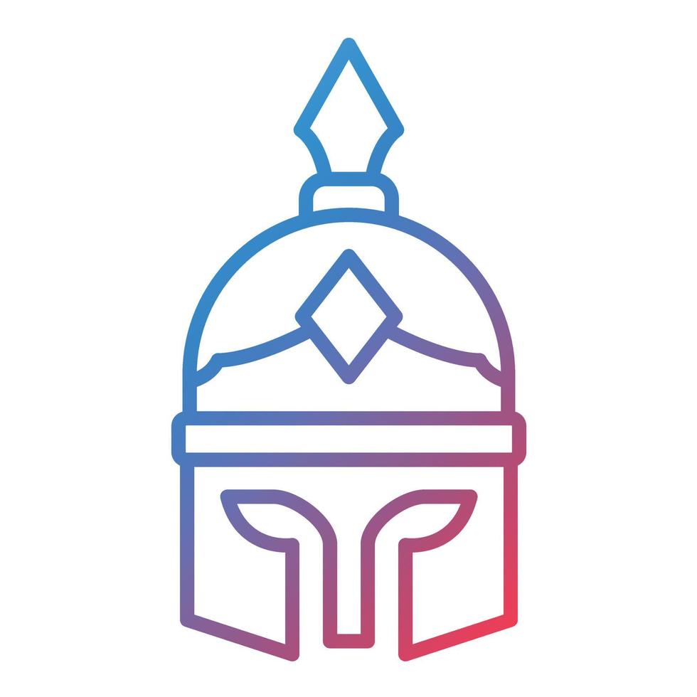 Roman Helmet Line Gradient Icon vector