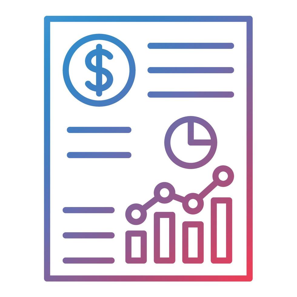 Analytics Line Gradient Icon vector