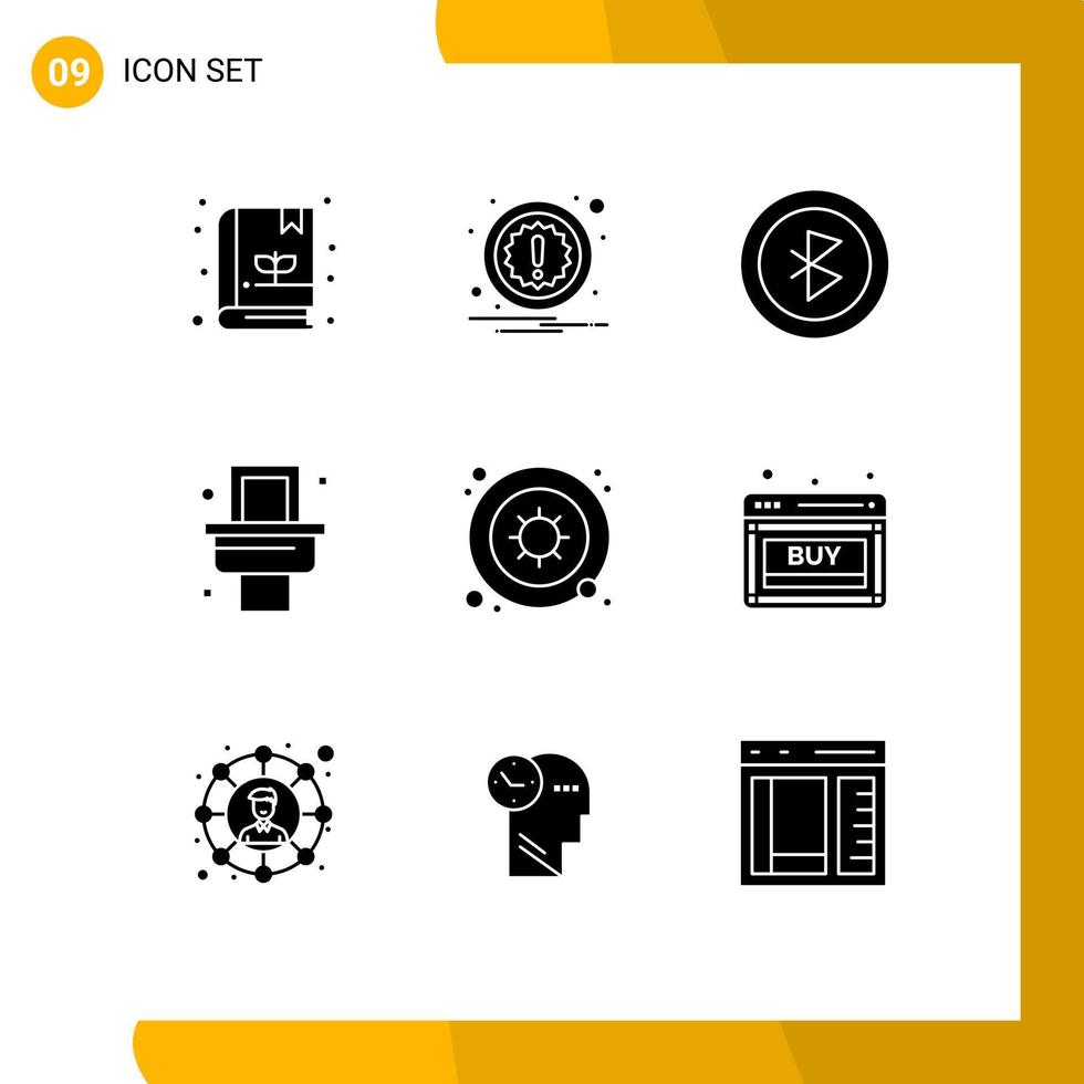 Universal Icon Symbols Group of 9 Modern Solid Glyphs of discount science signal virus bacteria Editable Vector Design Elements