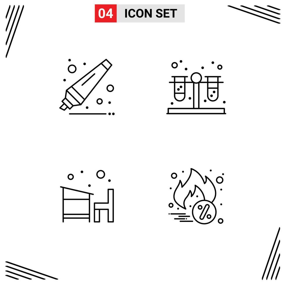 Universal Icon Symbols Group of 4 Modern Filledline Flat Colors of back to school learn blood chair hot sale Editable Vector Design Elements