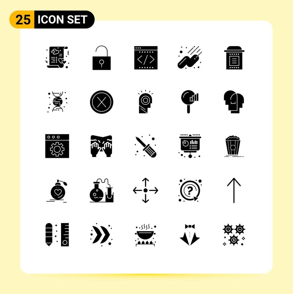 Stock Vector Icon Pack of 25 Line Signs and Symbols for graves sputnik business space startup Editable Vector Design Elements