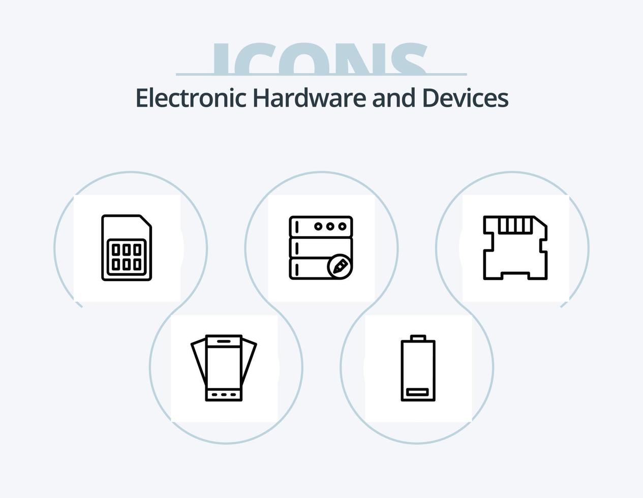 Devices Line Icon Pack 5 Icon Design. options. sound. phone. music. instrument vector