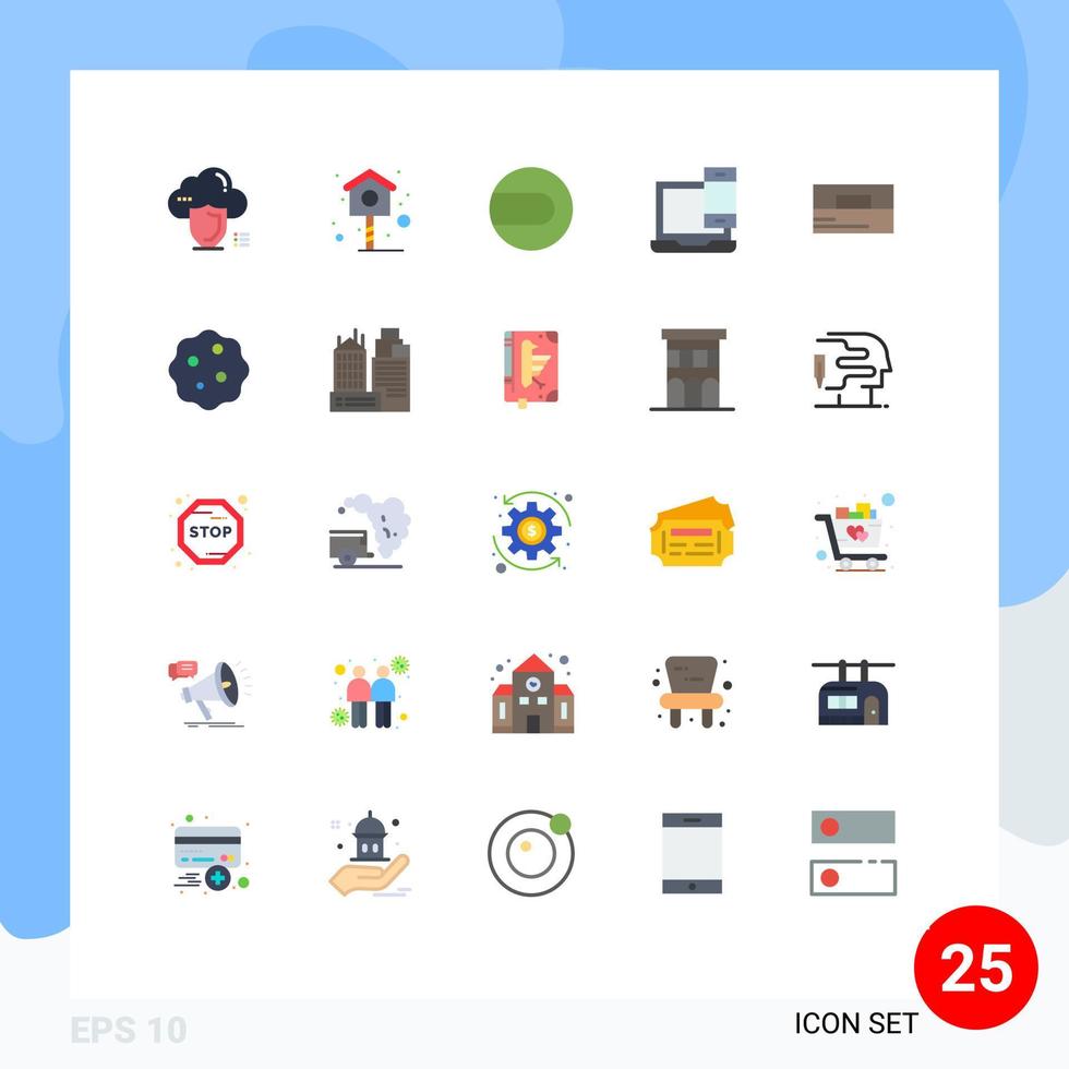 25 Universal Flat Colors Set for Web and Mobile Applications fashion phone ball macbook devices Editable Vector Design Elements