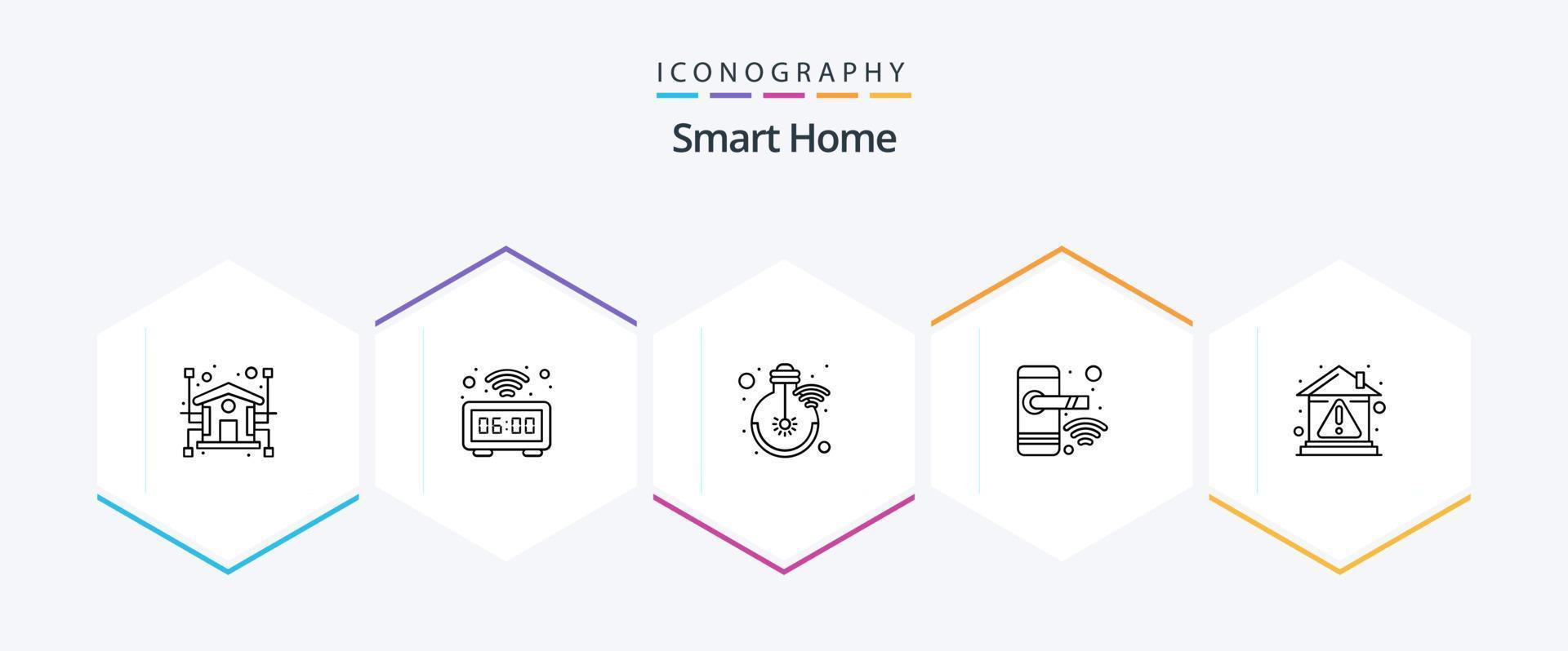 Smart Home 25 Line icon pack including smart. home. wrist. door. light
