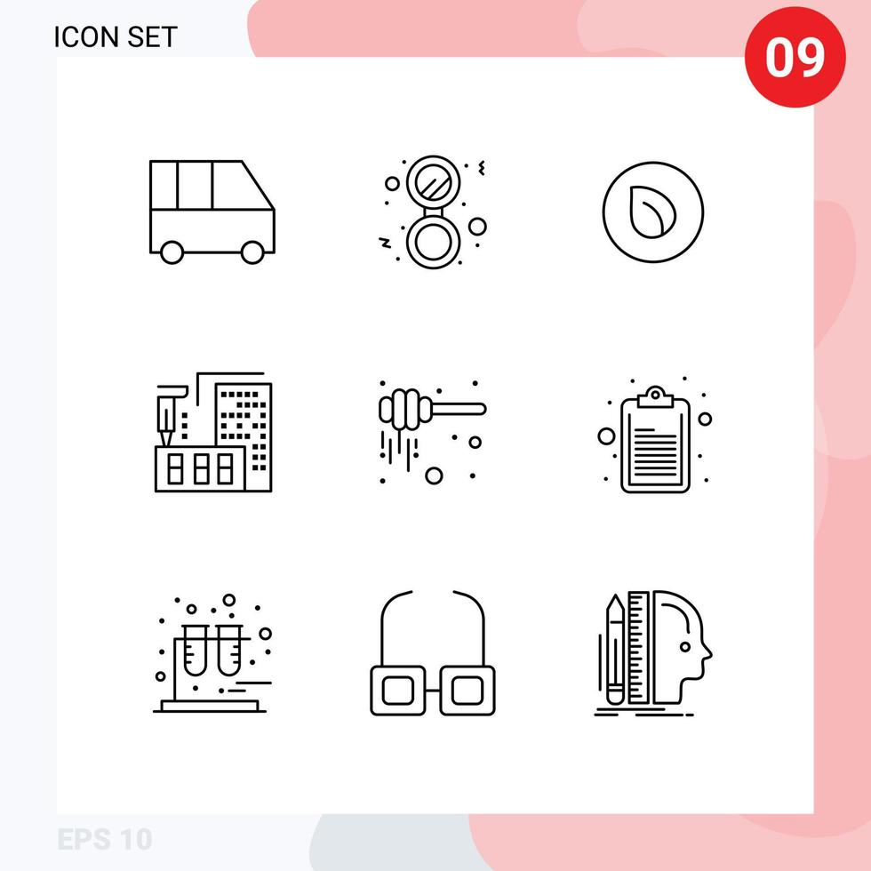 Stock Vector Icon Pack of 9 Line Signs and Symbols for honey home peer coin fabrication architecture Editable Vector Design Elements