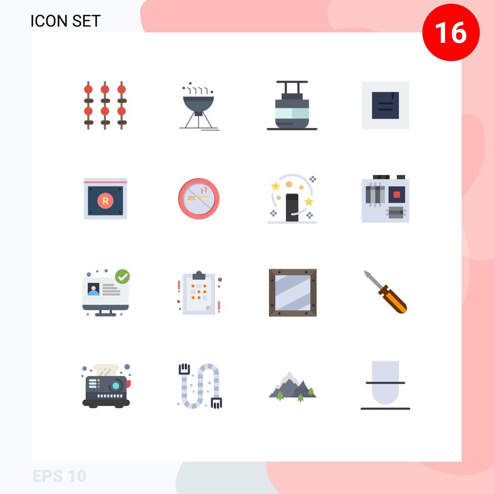 Group of 16 Modern Flat Colors Set for digital business sky lift window layout Editable Pack of Creative Vector Design Elements