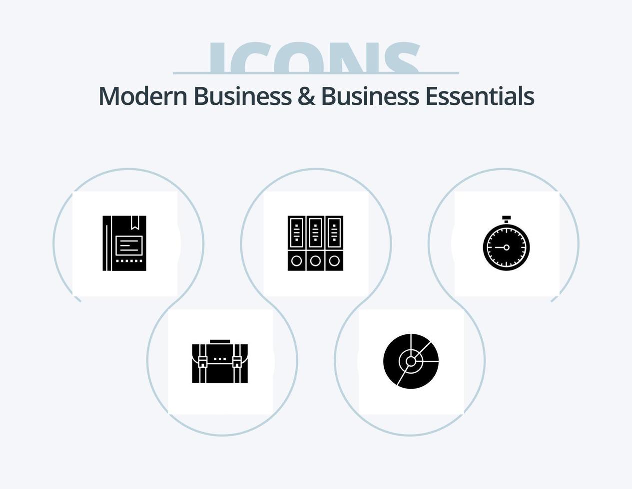 Modern Business And Business Essentials Glyph Icon Pack 5 Icon Design. favorite. book. business. bookmark. graph vector