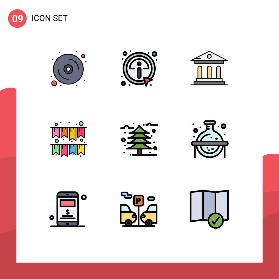 Set of 9 Modern UI Icons Symbols Signs for leaf autumn university party celebration Editable Vector Design Elements