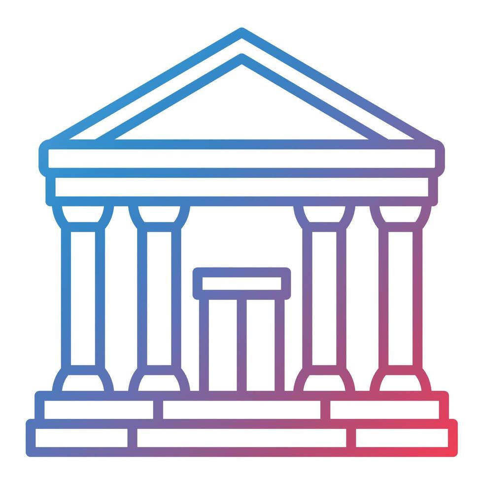 Museum Line Gradient Icon vector