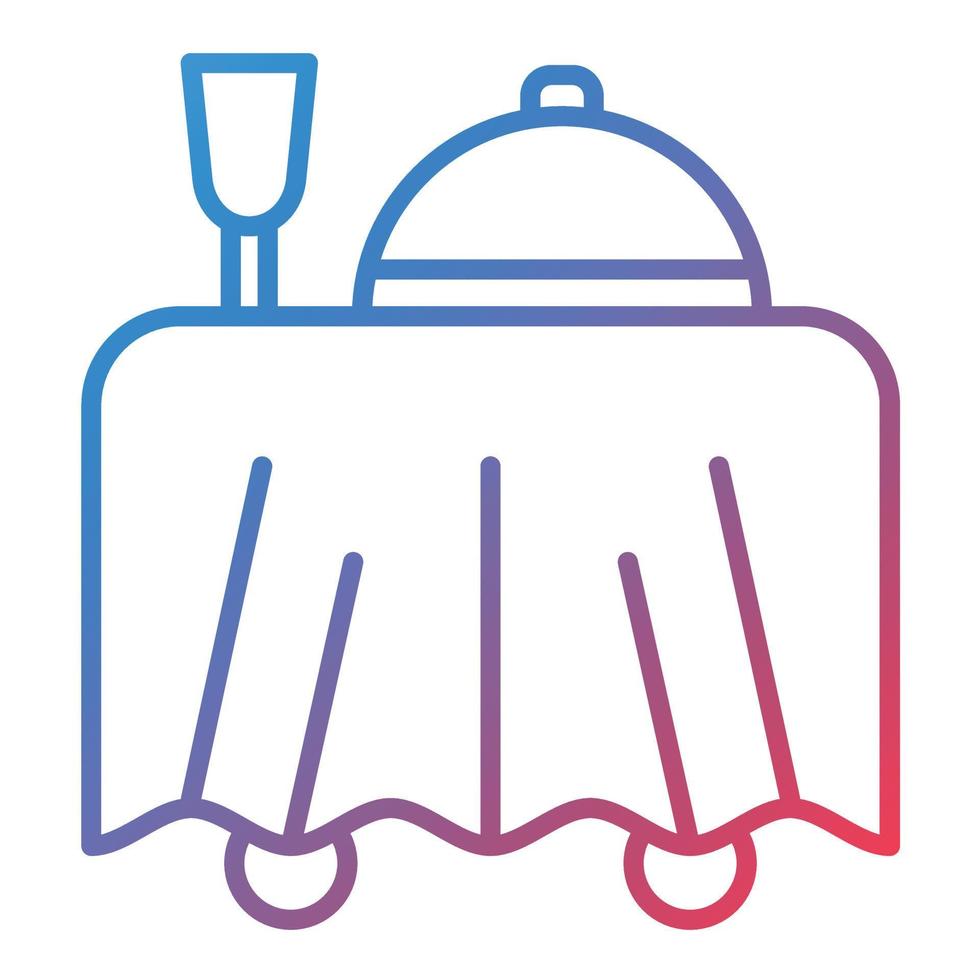 Room Service Line Gradient Icon vector