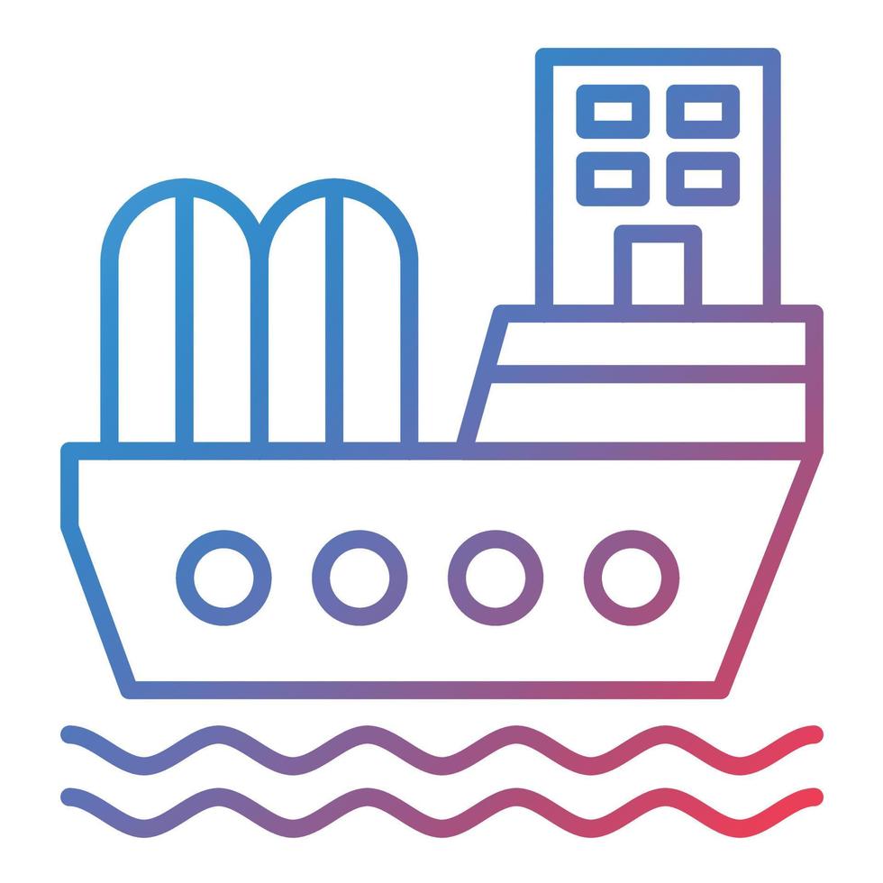 Oil Ship Line Gradient Icon vector