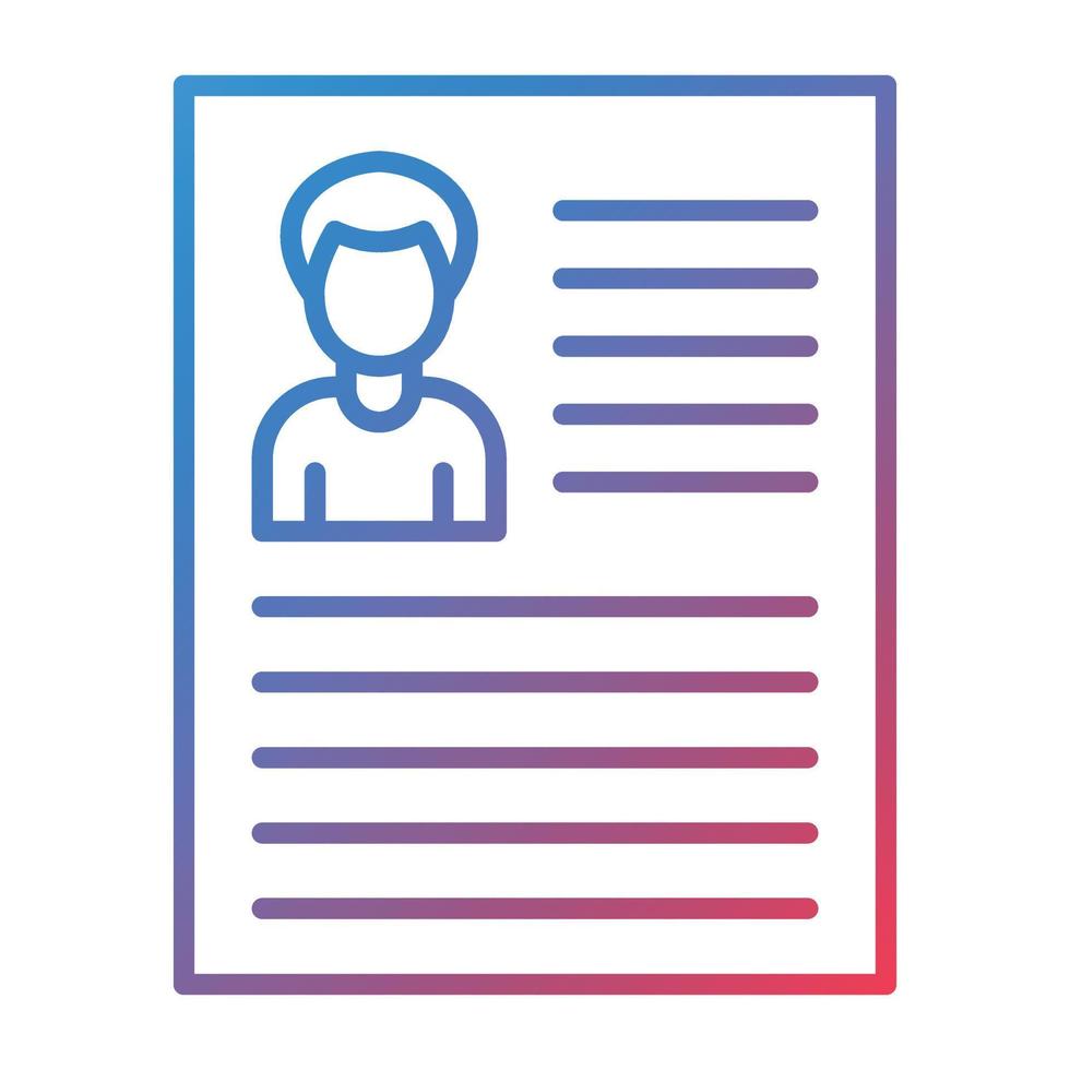 Curriculum Vitae Line Gradient Icon vector