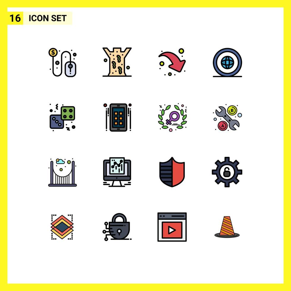paquete de iconos de vectores de stock de 16 signos y símbolos de línea para flecha de ubicación de casino elementos de diseño de vectores creativos editables globales internacionales