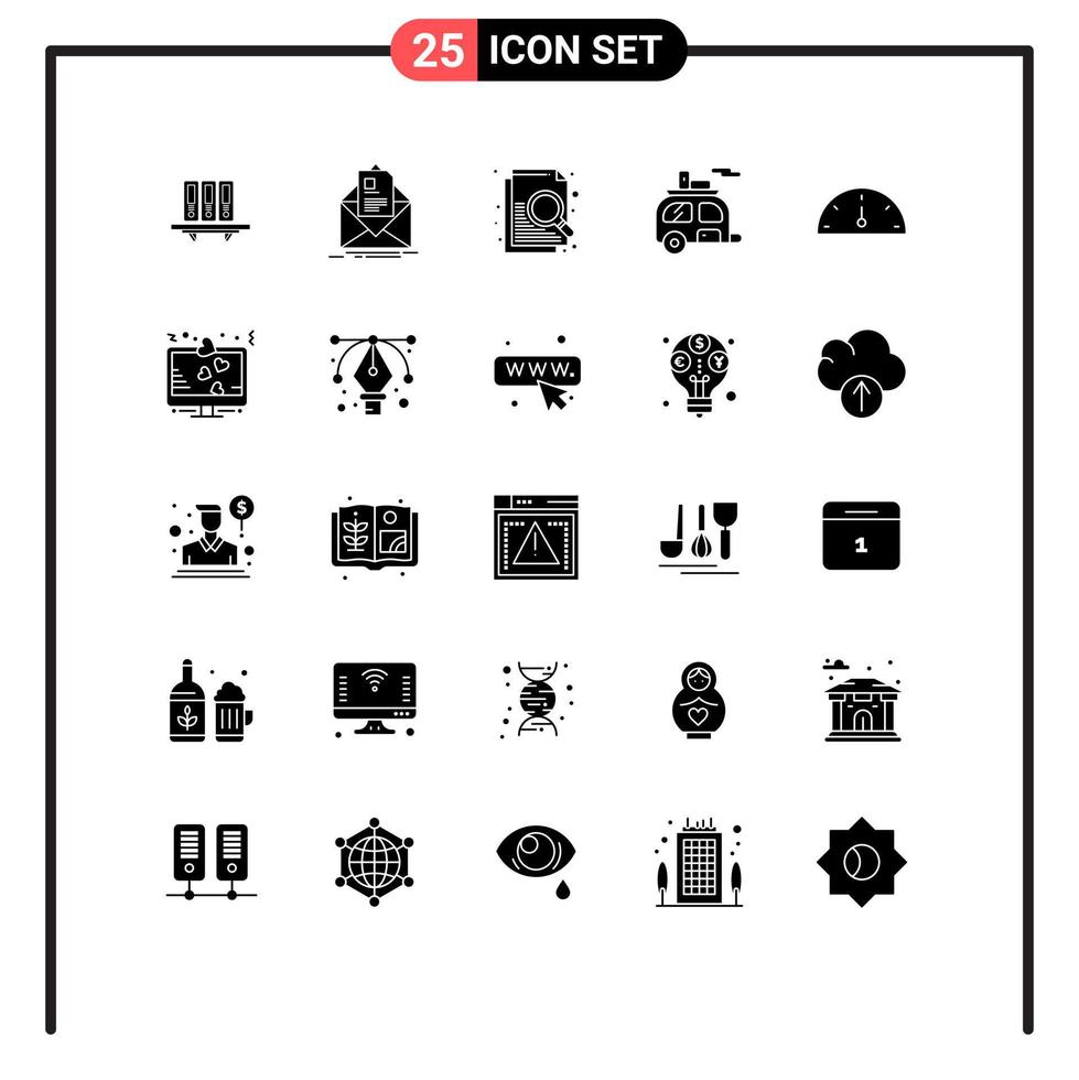 25 Creative Icons Modern Signs and Symbols of tourism camp contract search document Editable Vector Design Elements