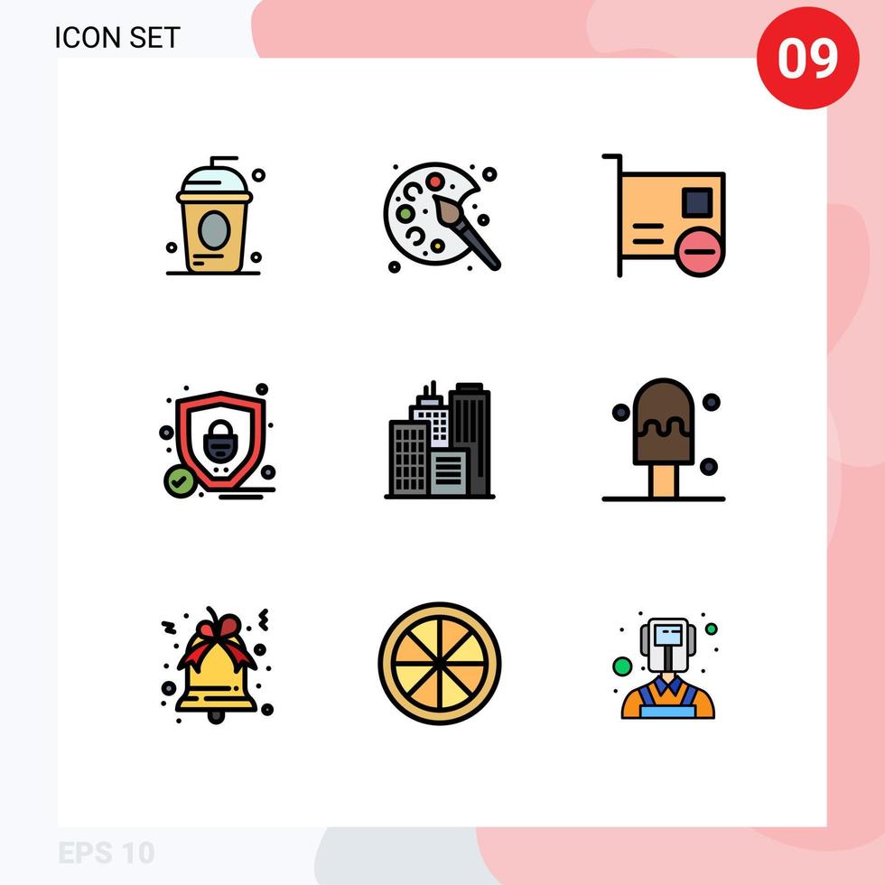 Stock Vector Icon Pack of 9 Line Signs and Symbols for building security hobby protection hardware Editable Vector Design Elements