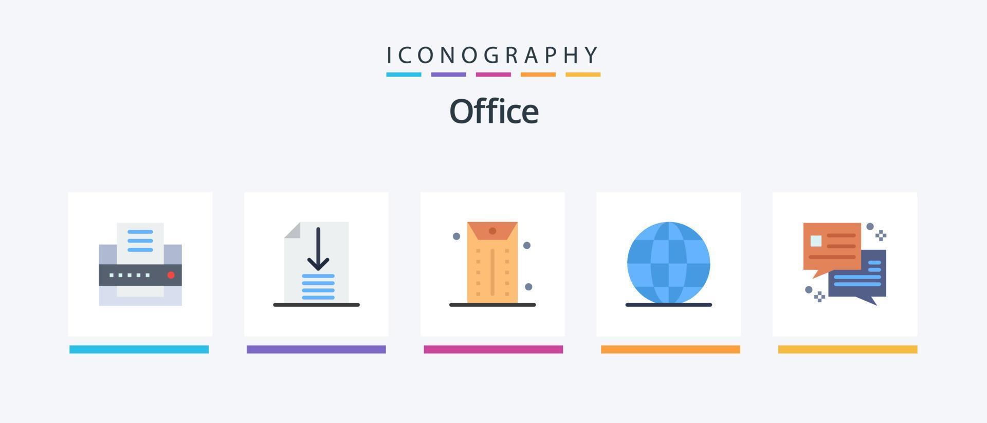 Office Flat 5 Icon Pack Including . office. office. dialog. school. Creative Icons Design vector