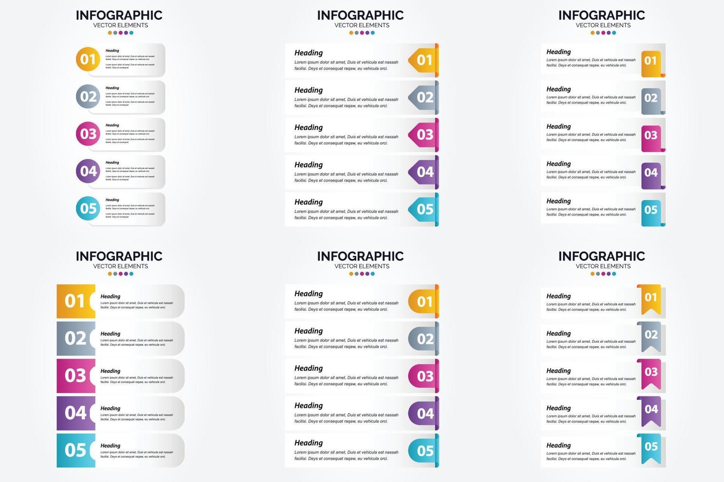 ilustración vectorial infografía conjunto de diseño plano para folleto publicitario y revista vector