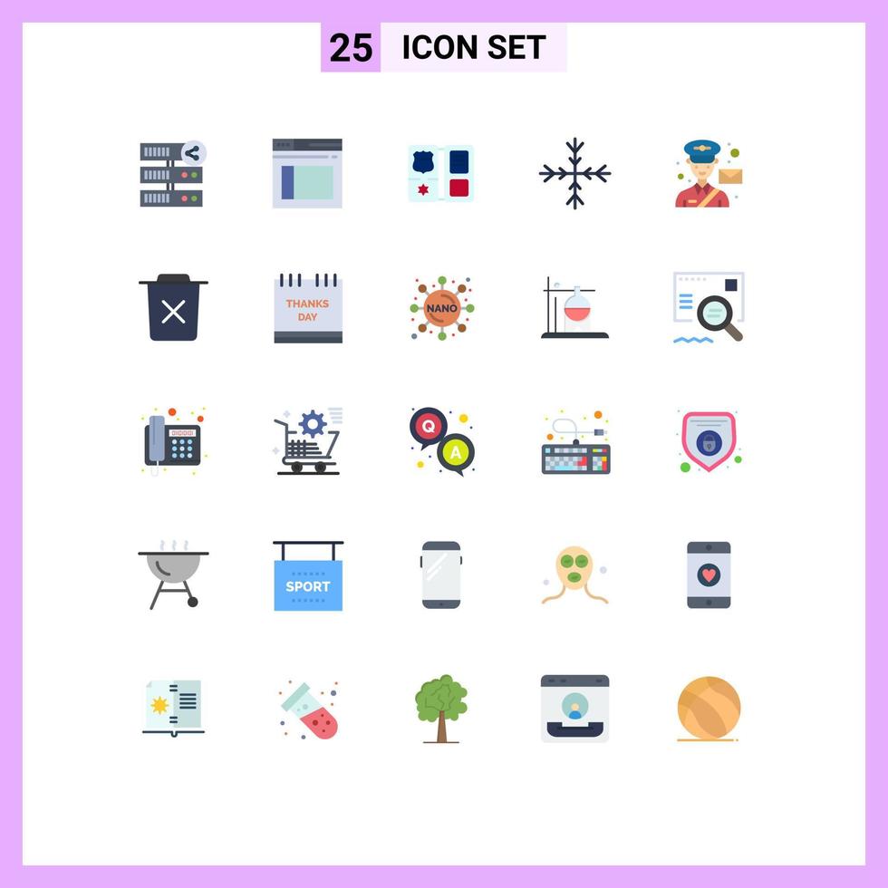 25 Creative Icons Modern Signs and Symbols of mail nature website snowflake star Editable Vector Design Elements