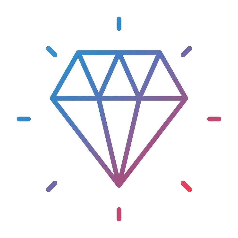 Diamond Line Gradient Icon vector