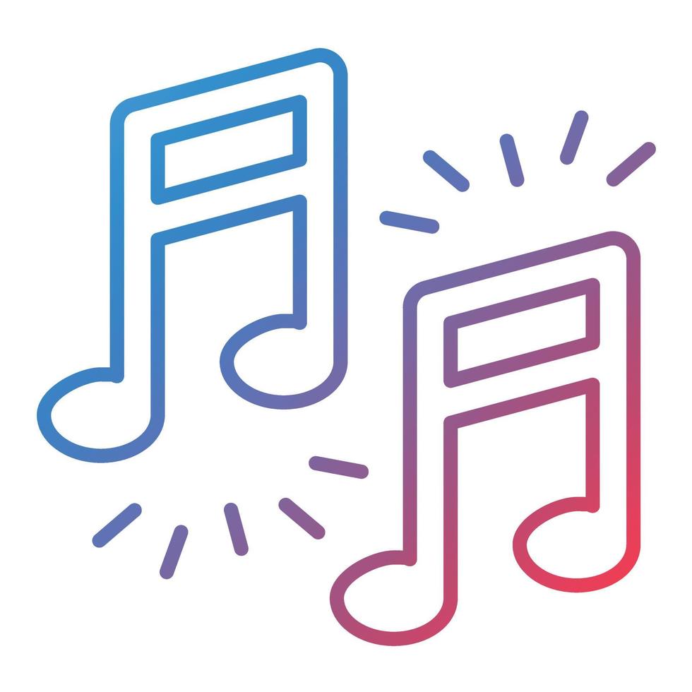 Music Line Gradient Icon vector