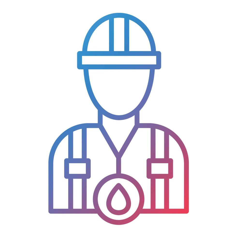 Oil Worker Line Gradient Icon vector